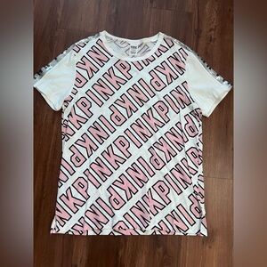 PINK Victoria's Secret logo Mania bling Tshirt L